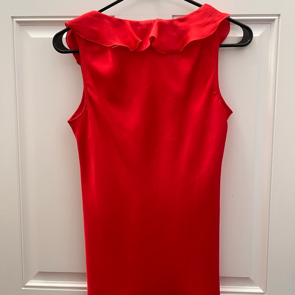Red Sleeveless Ruffle Top - Picture 2 of 3